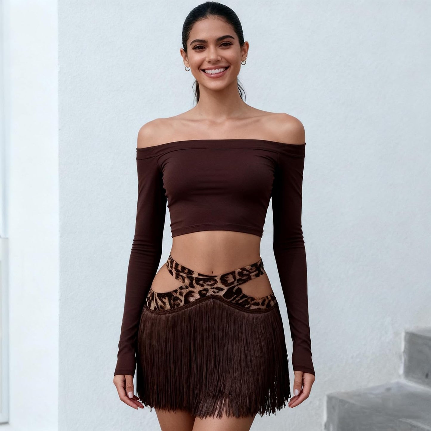 Fringe Skirt for Women Salsa Party Latin Dance Skirt with Shorts Dance Clothes Rave Outfit Dance Wear