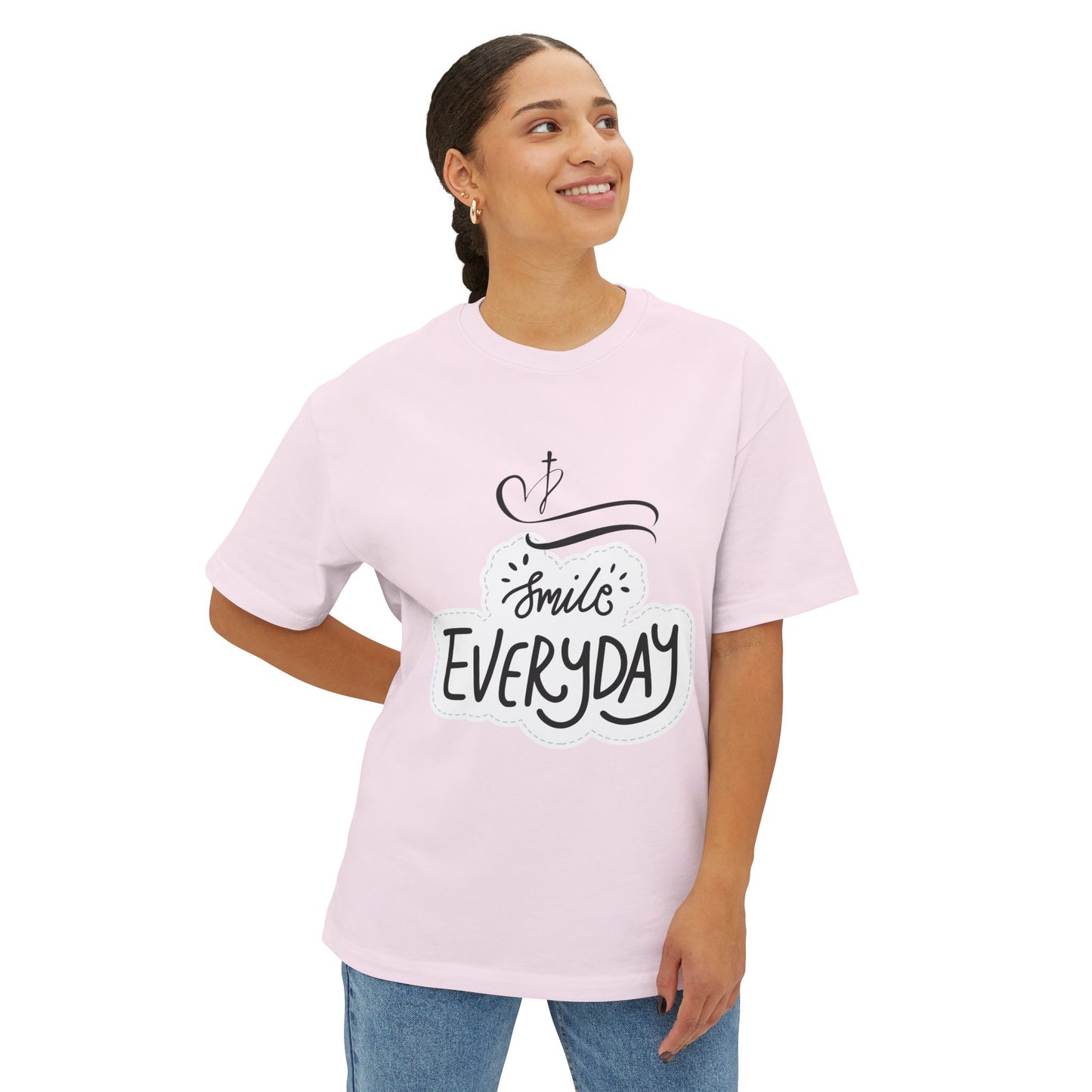 Unisex Oversized Boxy Tee - "Smile Everyday"