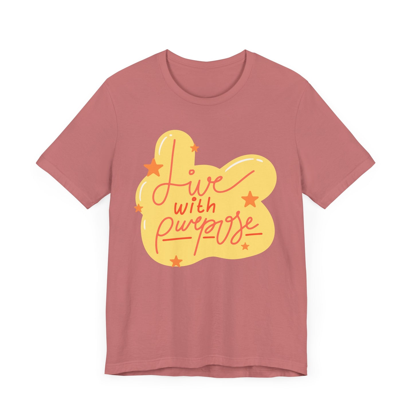 Live with Purpose Unisex Jersey Tee - Inspirational Short Sleeve Shirt for Motivation