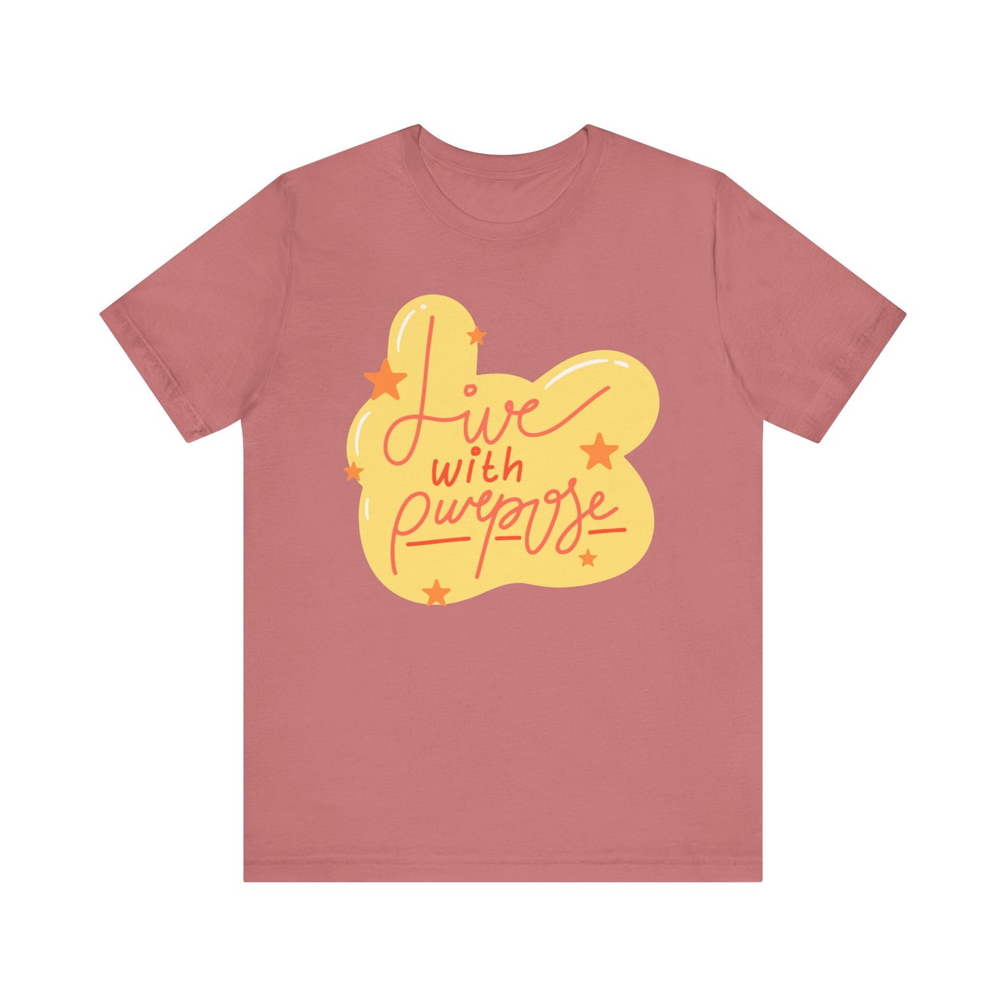 Live with Purpose Unisex Jersey Tee - Inspirational Short Sleeve Shirt for Motivation