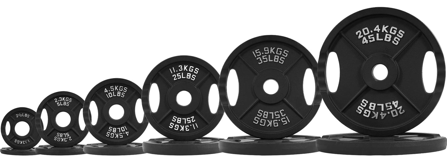 Balancefrom Classic Cast Iron Weight Plates for Strength Training, 2-Inch, 35-Pound, Set