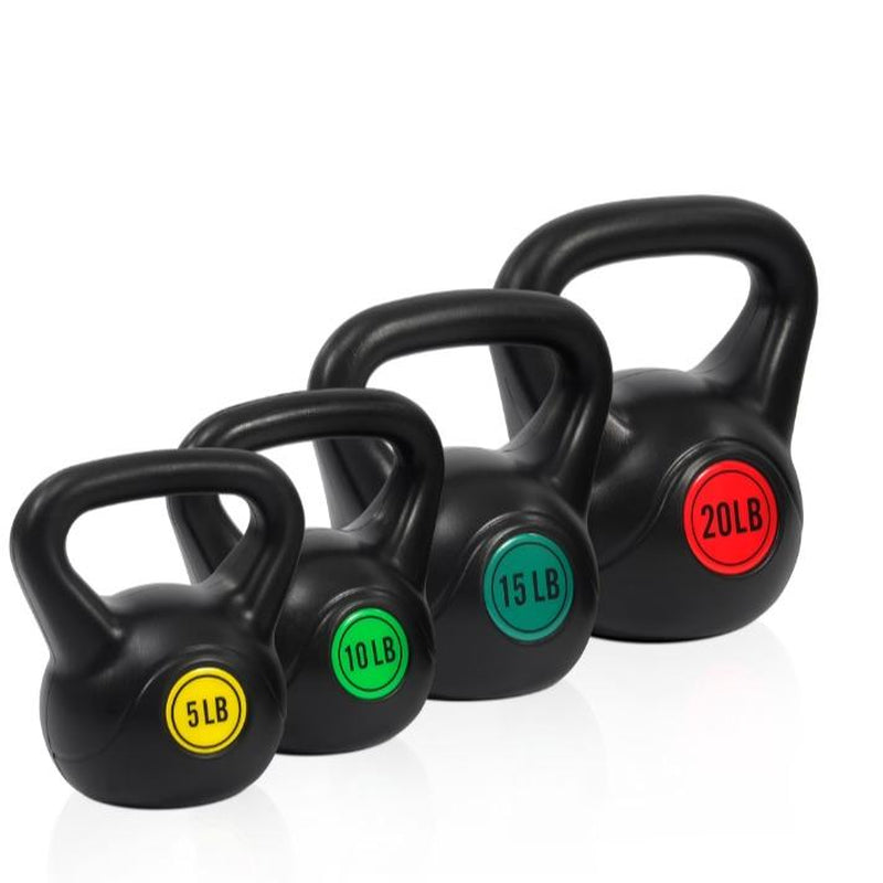 Balancefrom Wide Grip Kettlebell Exercise Fitness Weight Set, 4-Pieces: 5Lb, 10Lb, 15Lb and 20Lb Kettlebells