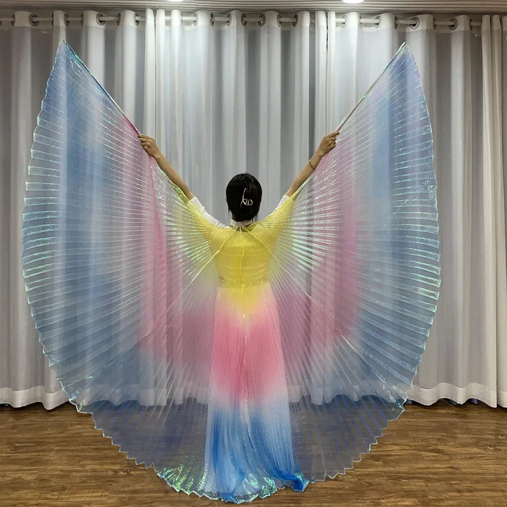Colorful Gradient Belly Dance Props Egyptian Indian Belly Golden Wings Dance Props for Party Holiday DIY Decoration
