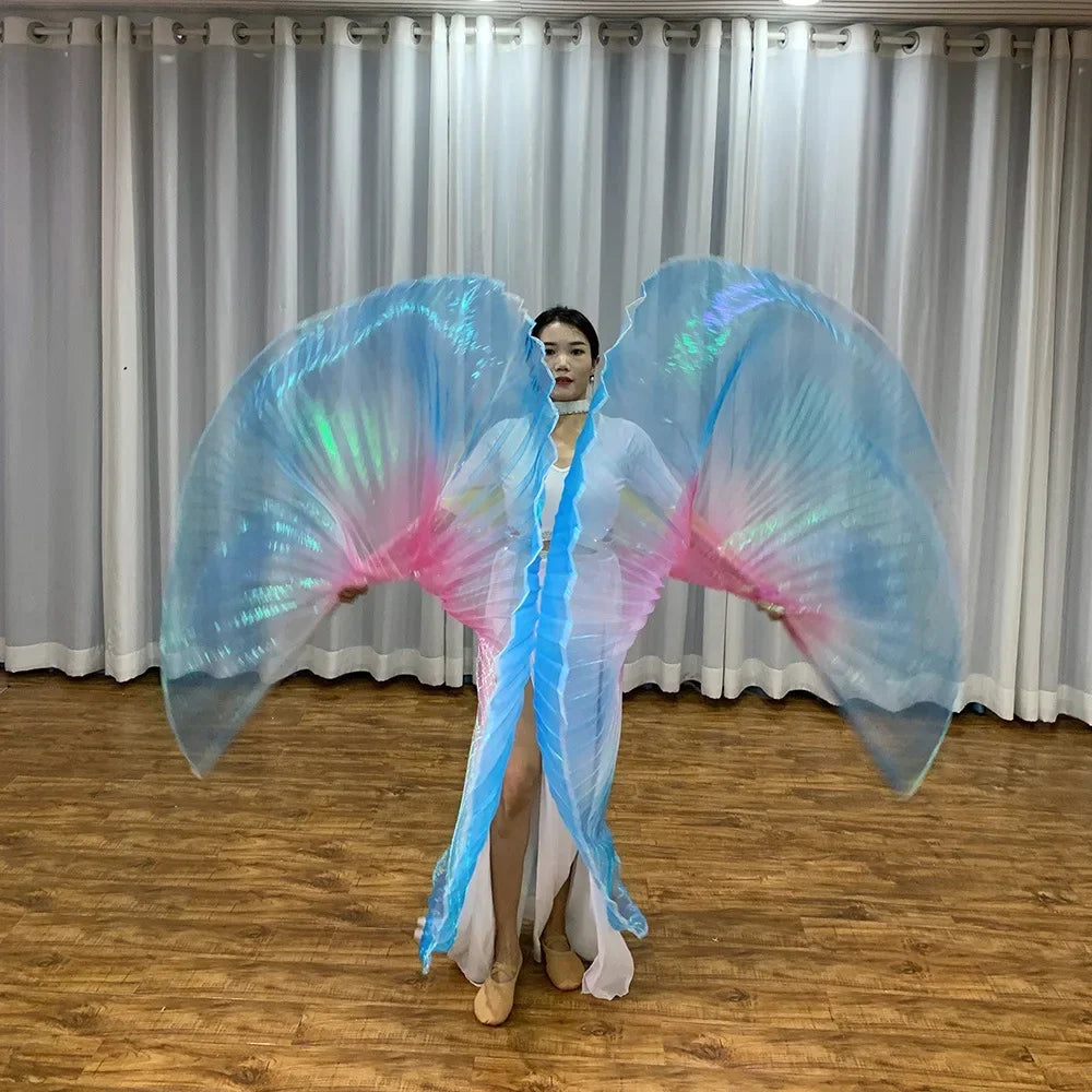 Colorful Gradient Belly Dance Props Egyptian Indian Belly Golden Wings Dance Props for Party Holiday DIY Decoration