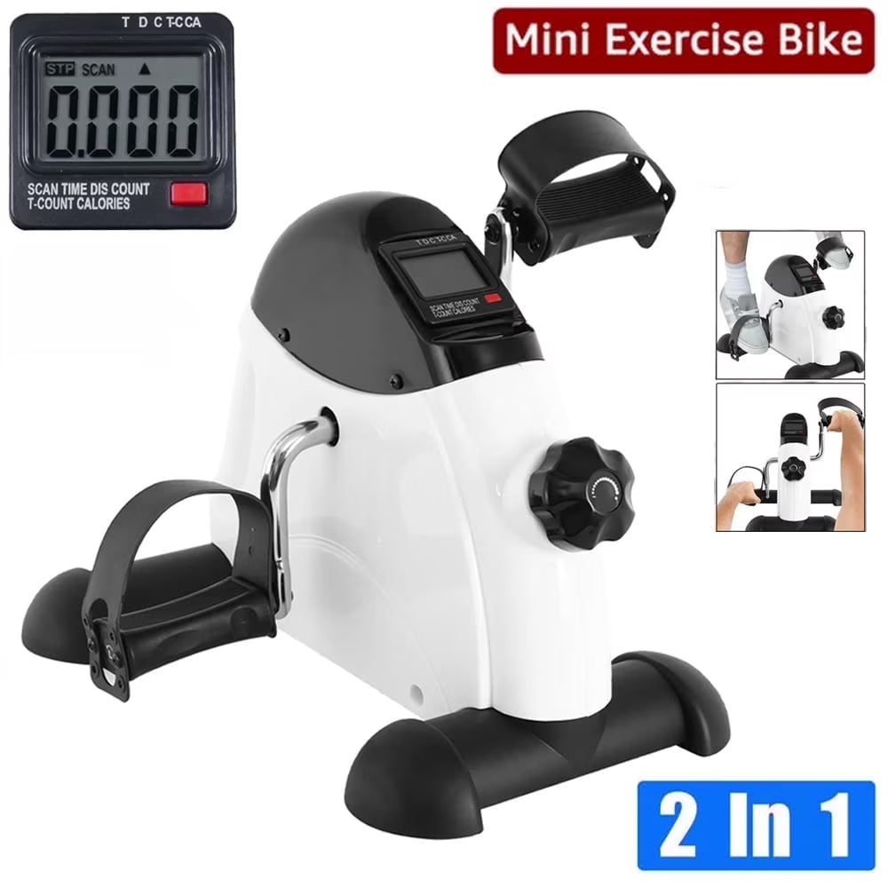 BAOKALER Desk Bike Pedal Exerciser, Mini Exercise Bike Stepper Indoor Exercise, Elder Bike Pedal Exerciser under Desk Fitness Equipment with LCD Screen Display