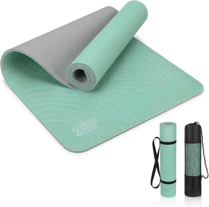 TPE Yoga Mat (72" X 24" X 5Mm) - Cruise Color Non-Slip Workout Mat with Alignment Lines for Women & Men - Durable, Eco-Friendly, Latex-Free Exercise Mat for Home, Pilates & Fitness by