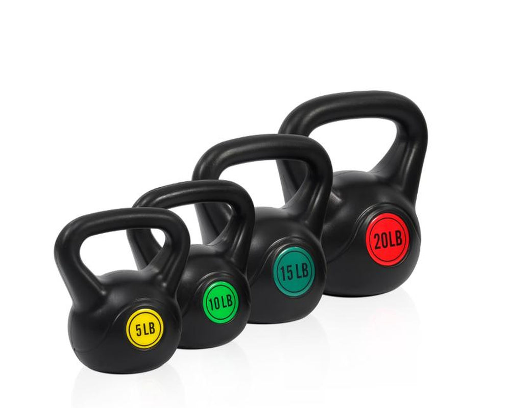 Balancefrom Wide Grip Kettlebell Exercise Fitness Weight Set, 4-Pieces: 5Lb, 10Lb, 15Lb and 20Lb Kettlebells