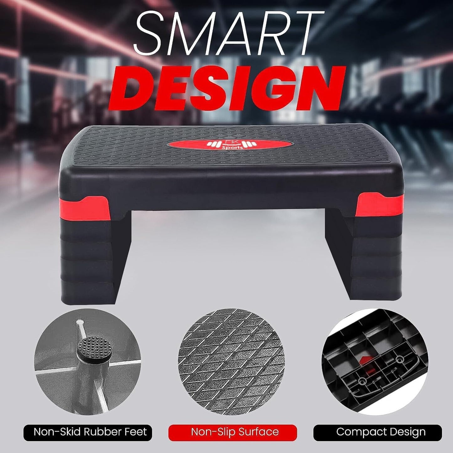 Aerobic Stepper Adjustable Height 2-3-5 Levels Exercise Stepper for Home Yoga