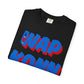 Colorful Unisex Garment-Dyed T-Shirt with Bold Text "WAP KONN JÔJ" - Perfect for Casual Outings and Celebrations