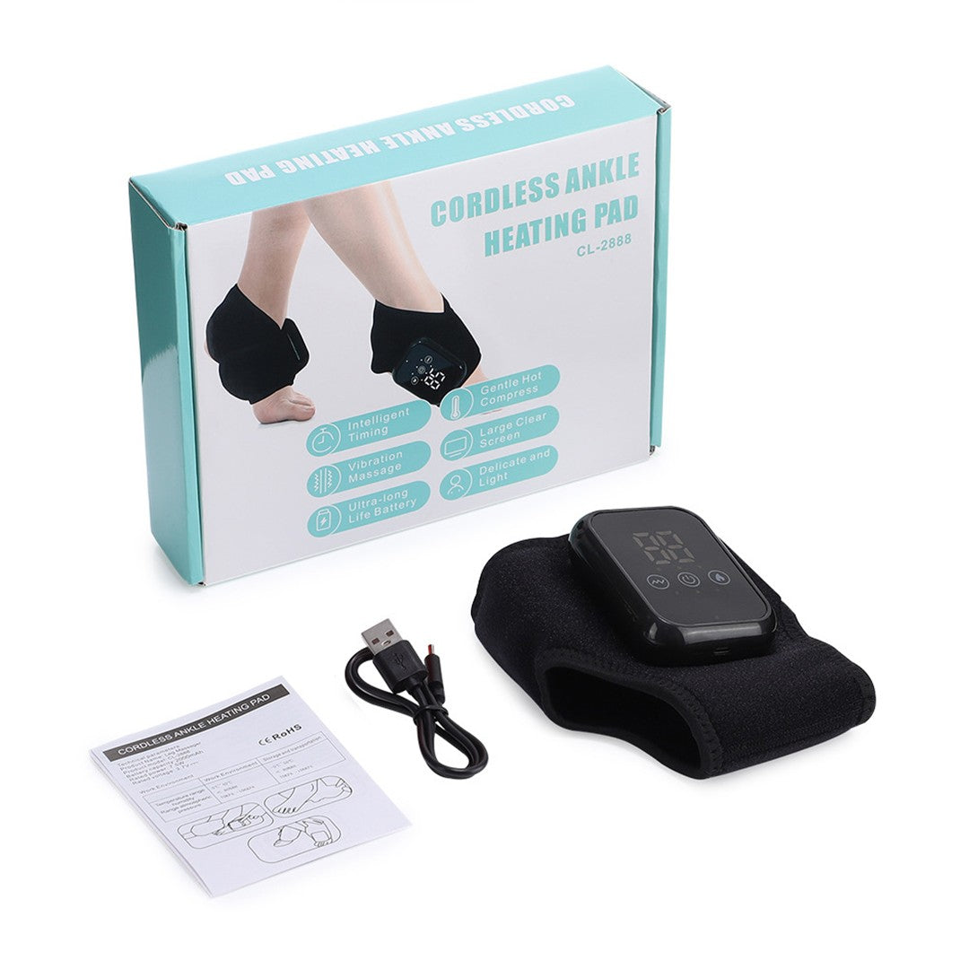 Cordless Electric Heating Foot Ankle Massager with Hot Compress & Heat Vibration