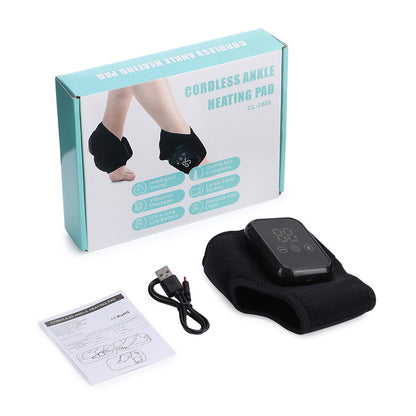 Cordless Electric Heating Foot Ankle Massager with Hot Compress & Heat Vibration