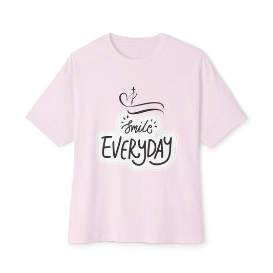 Unisex Oversized Boxy Tee - "Smile Everyday"