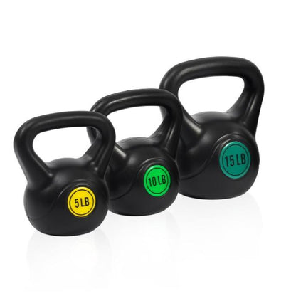 Balancefrom Wide Grip Kettlebell Exercise Fitness Weight Set, 4-Pieces: 5Lb, 10Lb, 15Lb and 20Lb Kettlebells