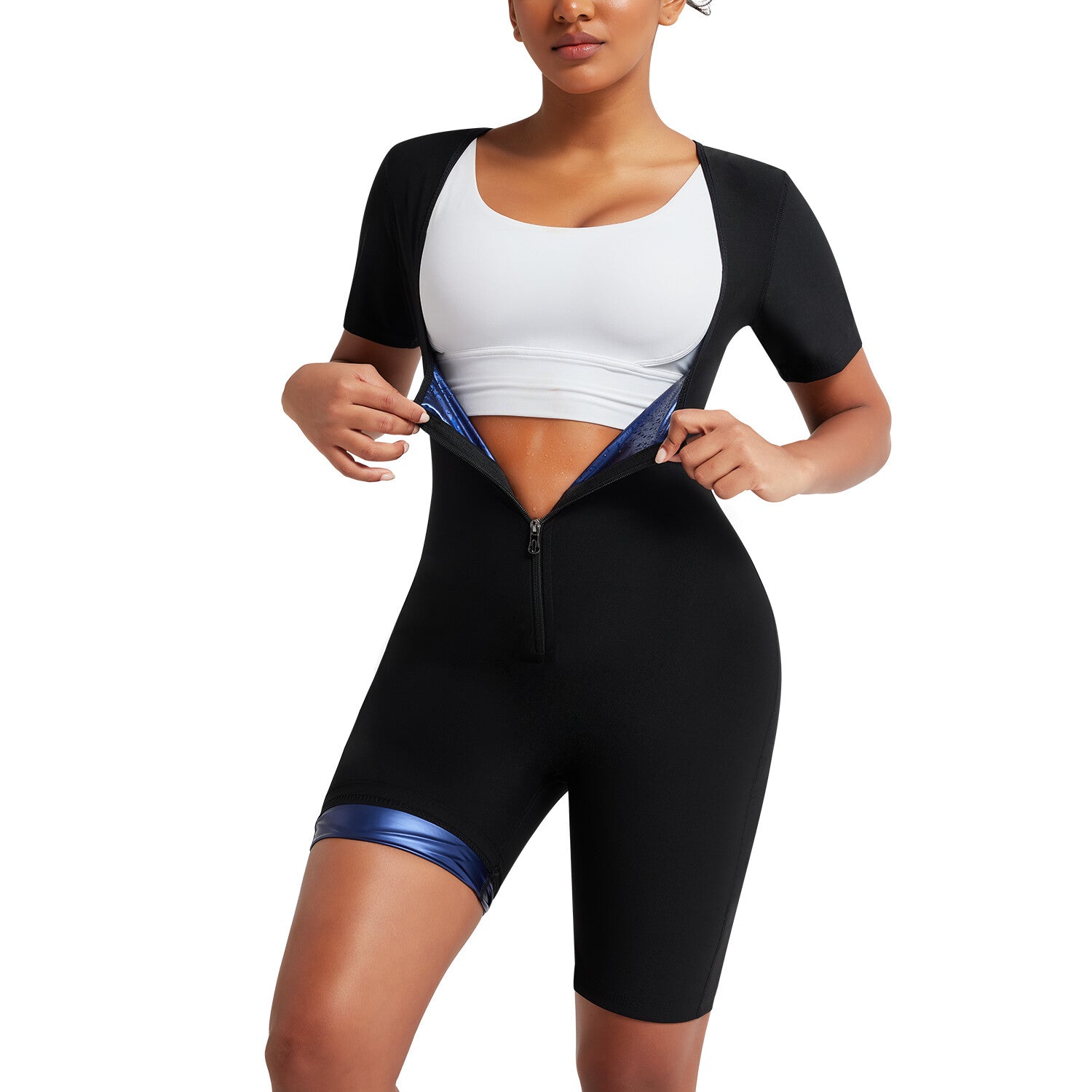 Women Sauna Sweat Suits Weight Loss Workout Vest Waist Trainer Shirt Shapewear