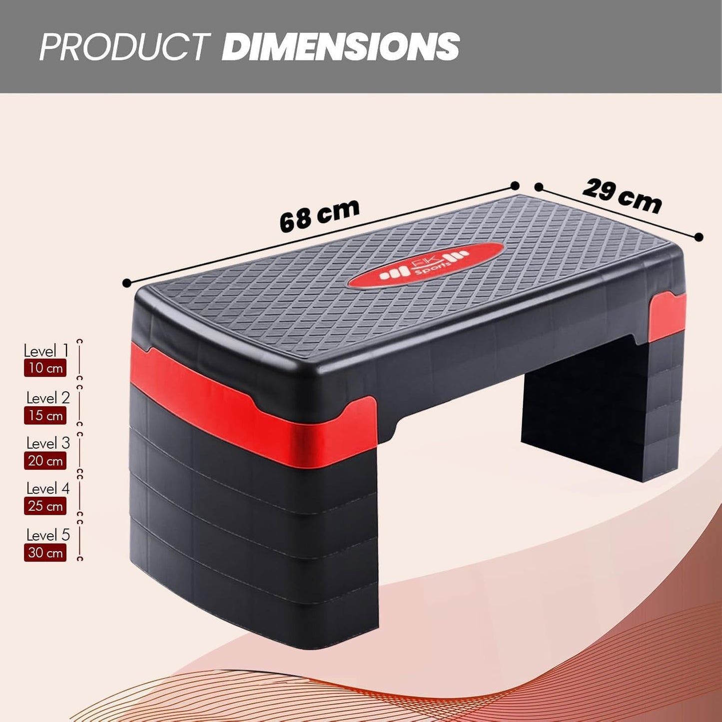 Aerobic Stepper Adjustable Height 2-3-5 Levels Exercise Stepper for Home Yoga