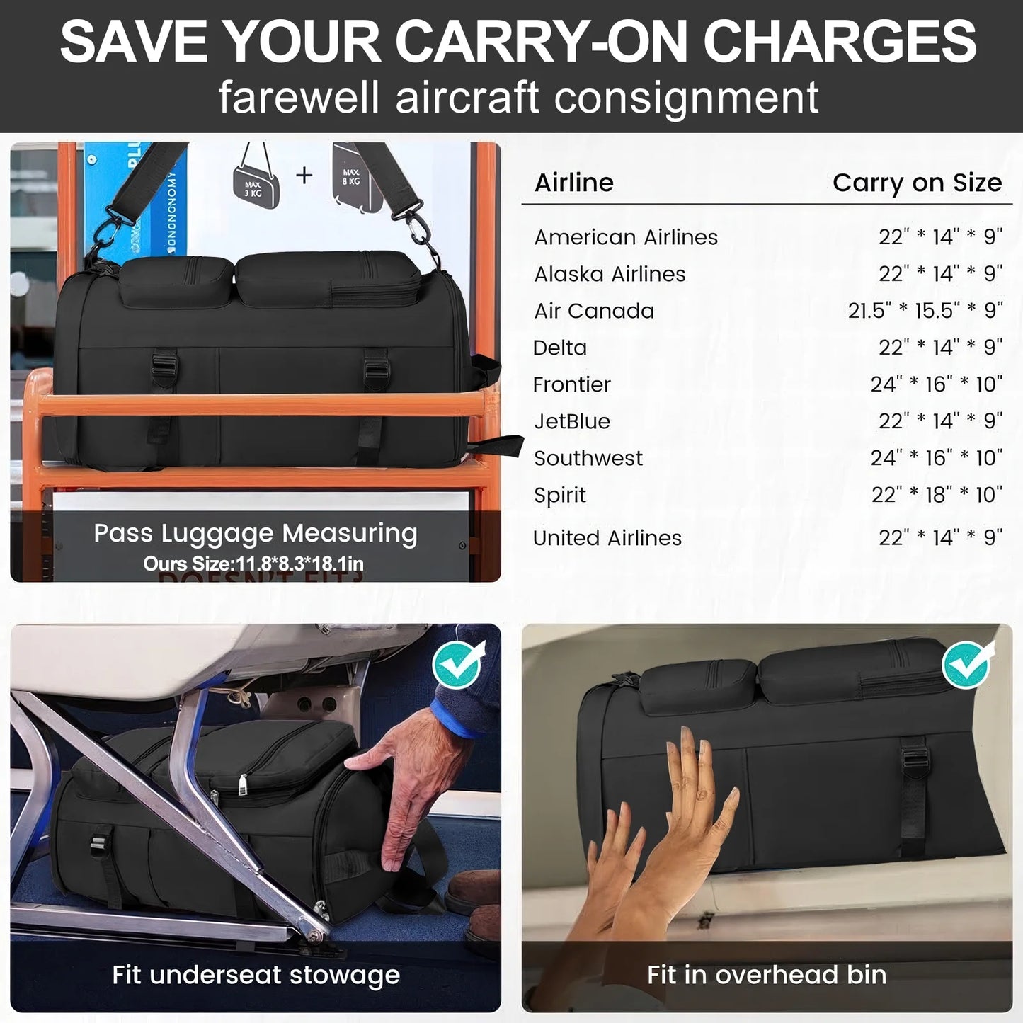 Gynky Duffle Bag Gym Bags Waterproof Sports Duffel Bags Travel Weekender Bag for Men Women Overnight Bag with Shoes Compartment