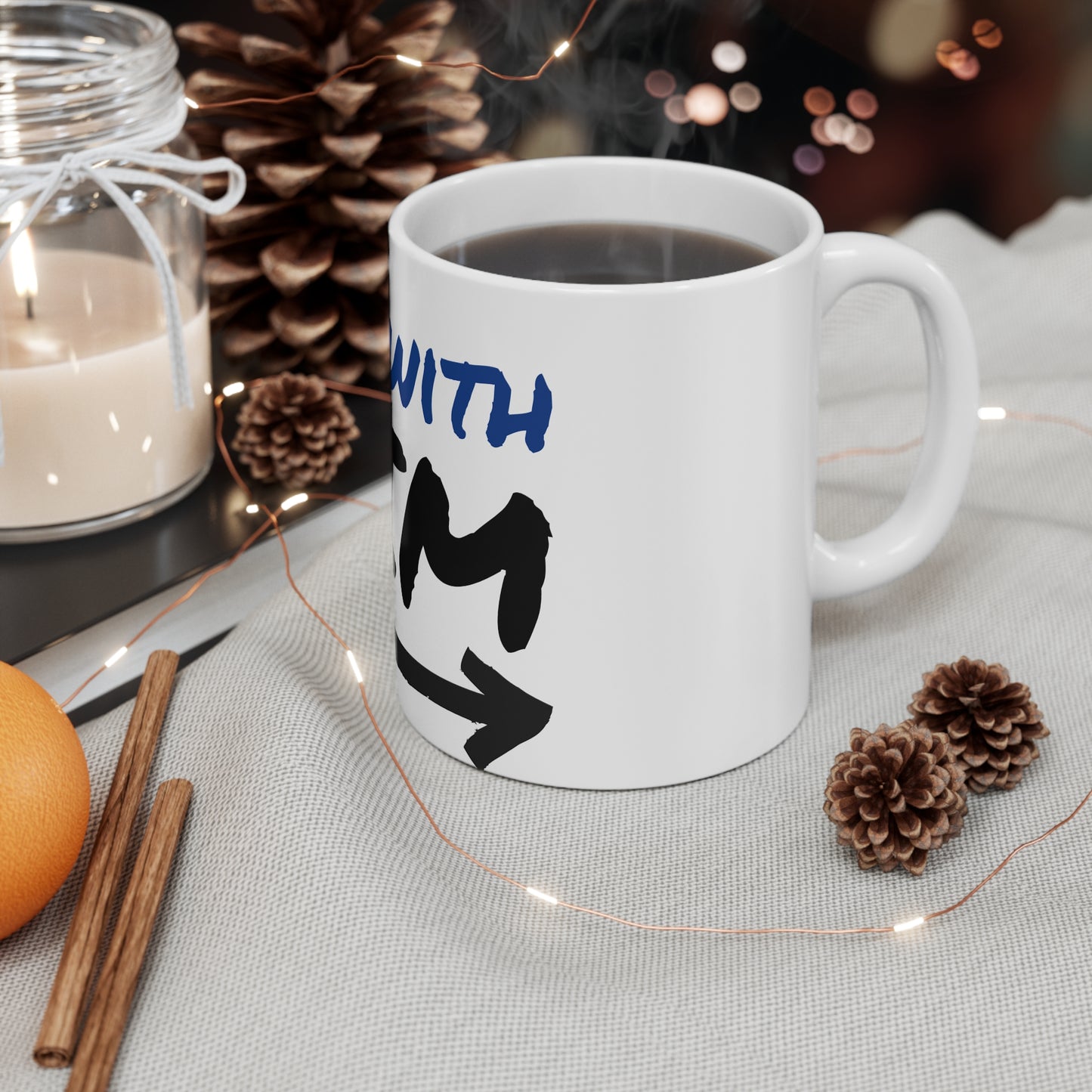 Funny "I'm With Him" Coffee Mug - 11oz Ceramic Tea Cup for Pride Events & Gift Giving