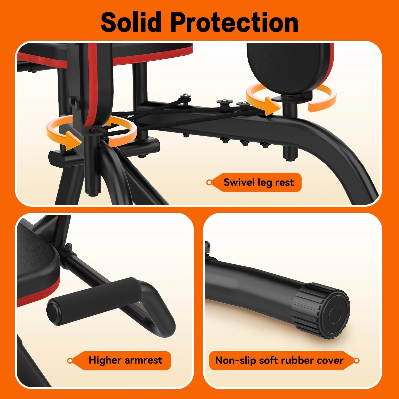 HXD-ERGO Home Gym Hip Abductor Machine - Quiet Glute & Leg Workout Equipment with 6-Level Resistance for Men/Women Hips Shaping ，Max Load 440 Lbs