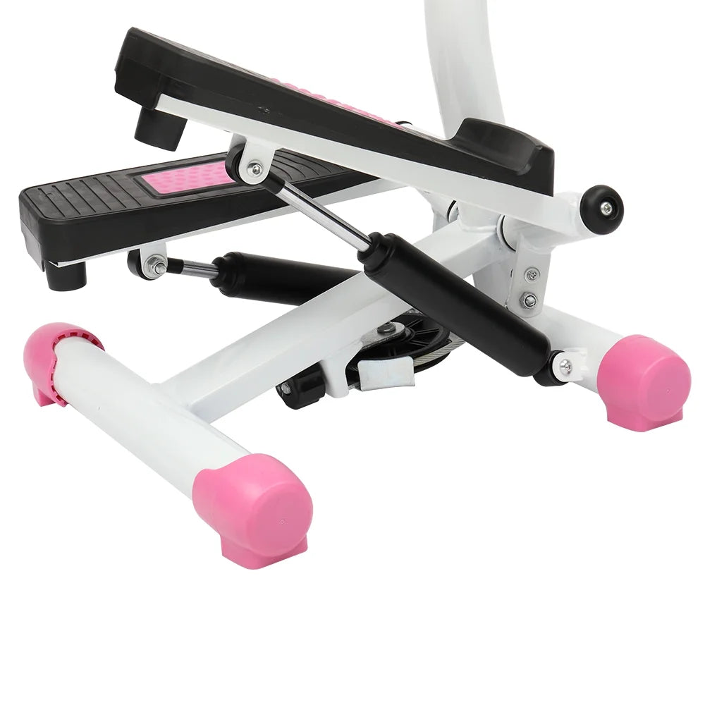 Ubesgoo Mini Aerobic Stepper, Stair Climber Twist Fitness Machine with Handle, Pink
