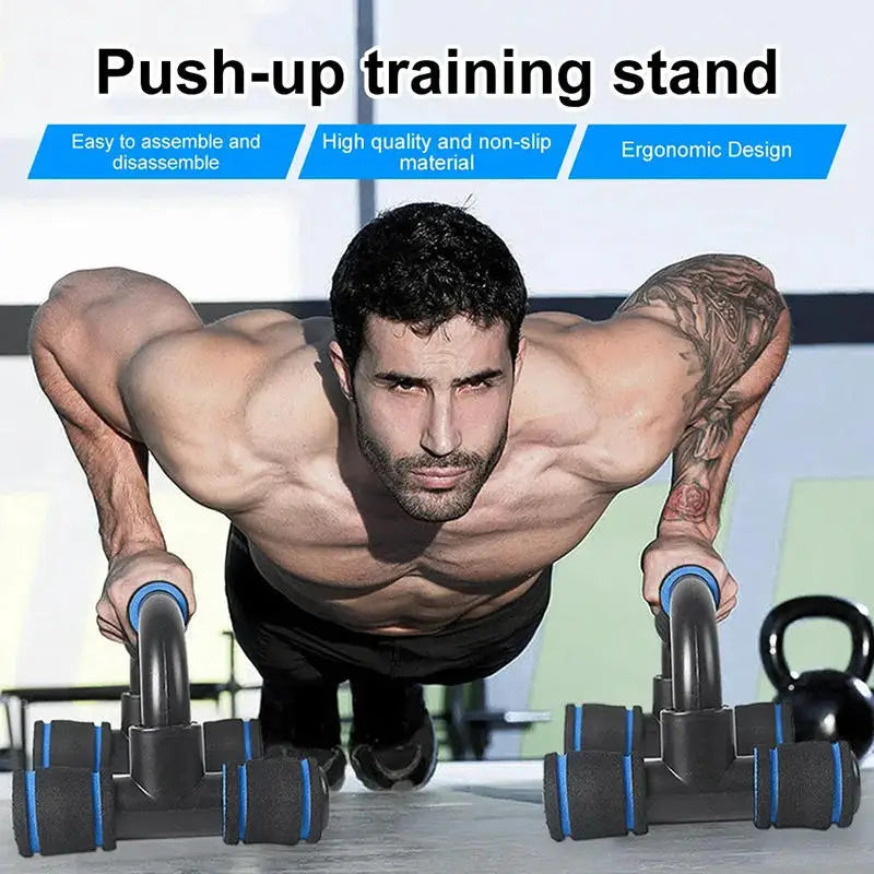 Portable Muscle Training Fitness Equipment with Anti-Skid Foam Handles - Comfortable Push-Up Support (1 Pair)
