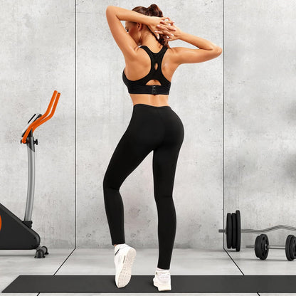 Women Sauna Sweat Pants Training Leggings Gym Exercise Capri Pants Sweating Body Shaper (Blue, Large)