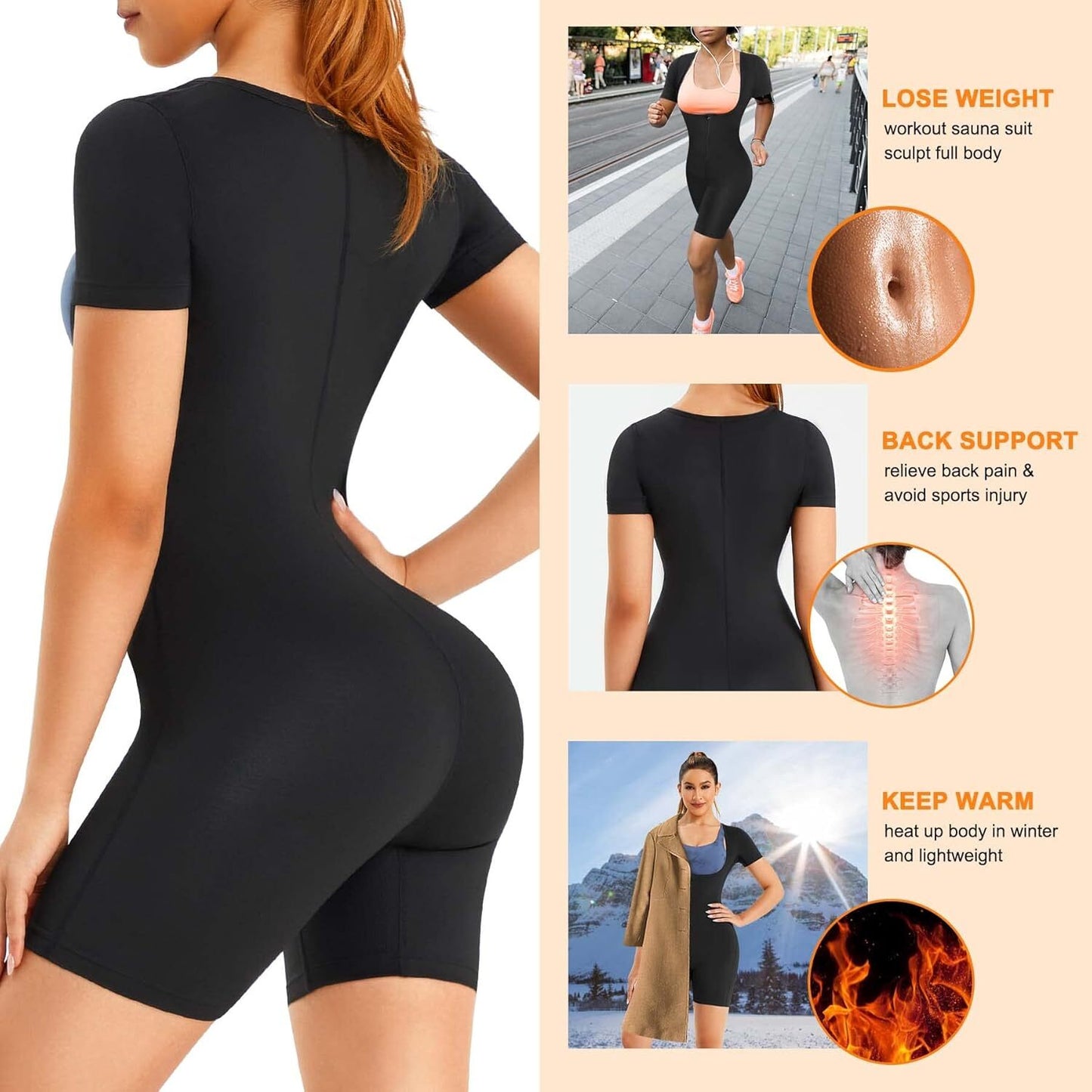 Women Sauna Sweat Suits Weight Loss Workout Vest Waist Trainer Shirt Shapewear