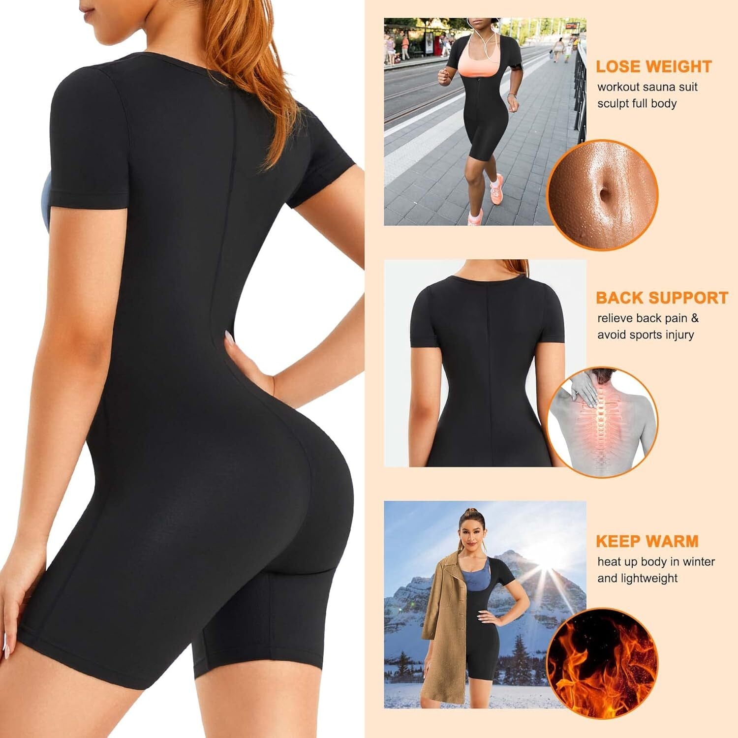 Women Sauna Sweat Suits Weight Loss Workout Vest Waist Trainer Shirt Shapewear
