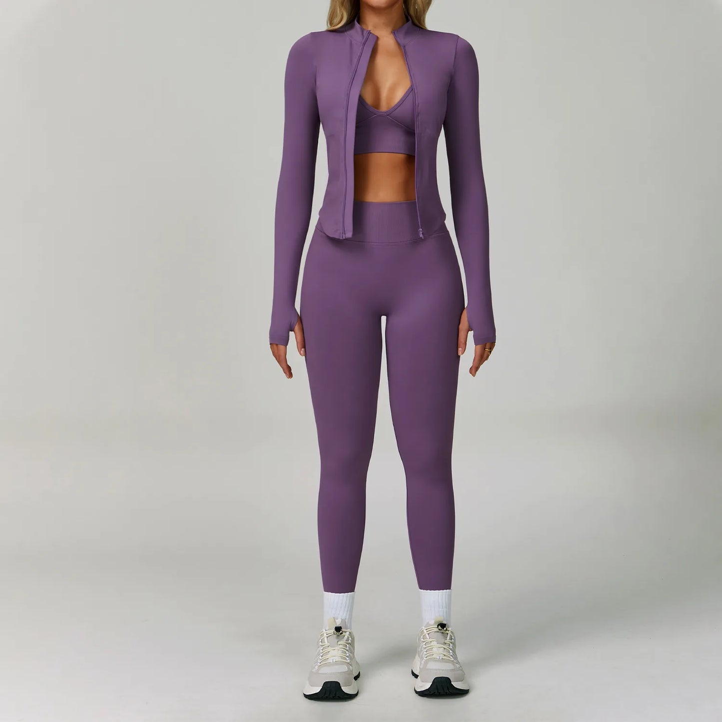 Women's Yoga Set - 2/3 Piece Gym Apparel, High Waist Leggings and Sports Bra for Fitness and Workout