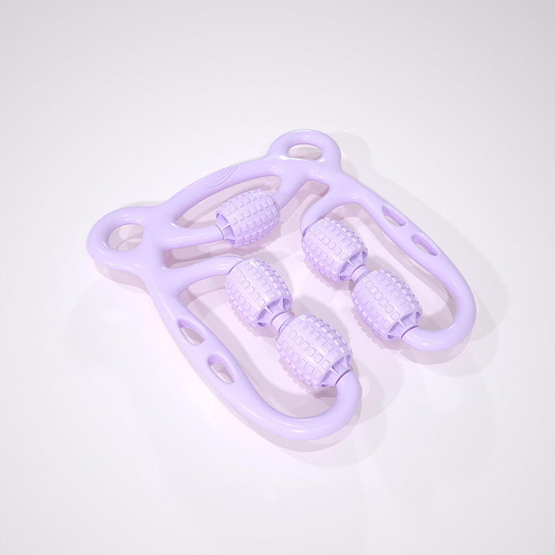 U Shape Trigger Point Massage Roller Full Body Massage Tool Arm Leg Neck Muscle Massager 4 Wheels Fitness Device for Sports