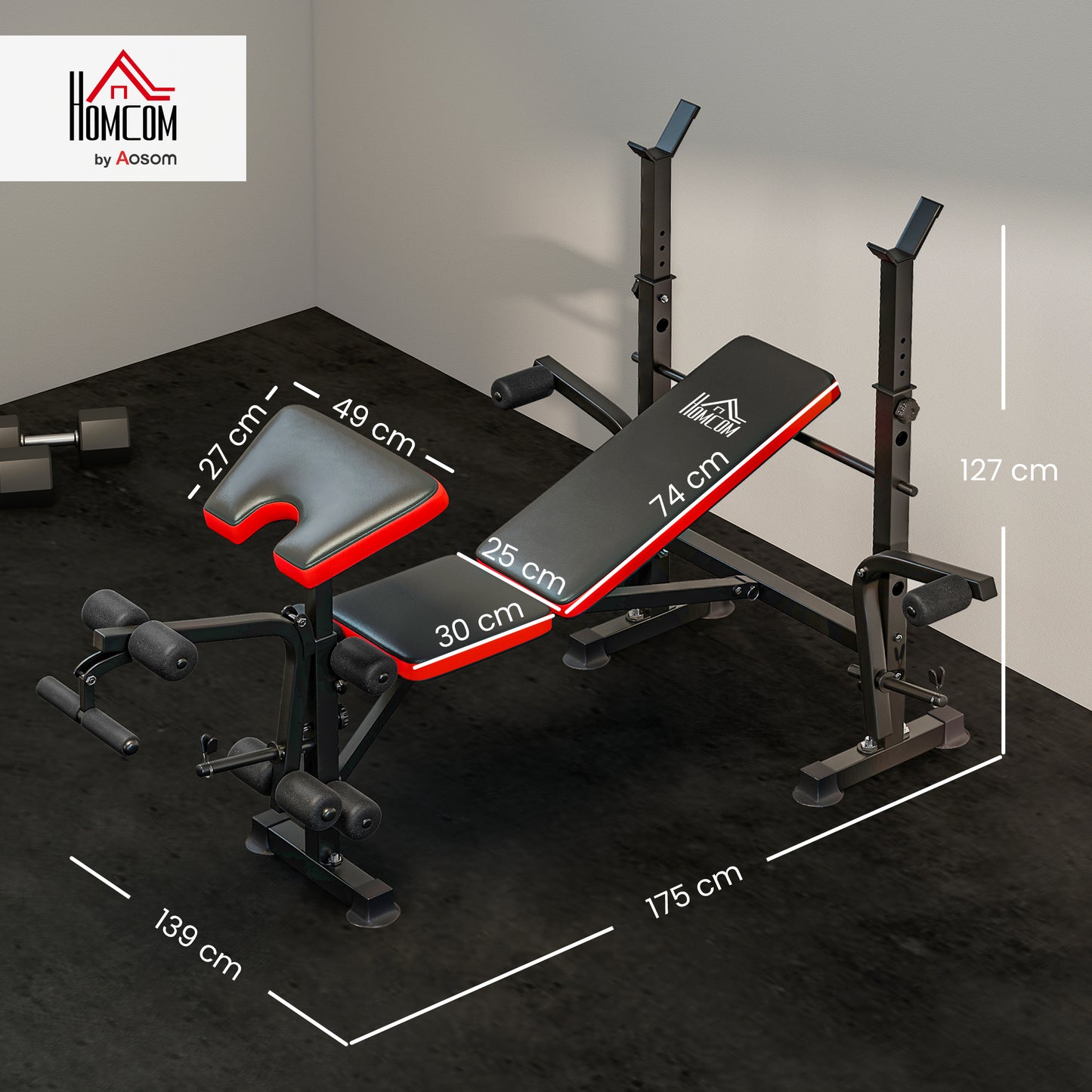 Multi-Function Adjustable Weight Training Bench Gym Fitness Lifting Bench