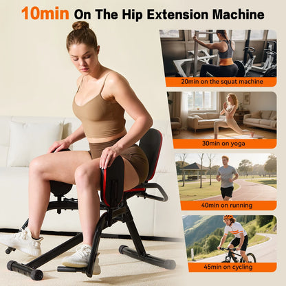 HXD-ERGO Home Gym Hip Abductor Machine - Quiet Glute & Leg Workout Equipment with 6-Level Resistance for Men/Women Hips Shaping ，Max Load 440 Lbs