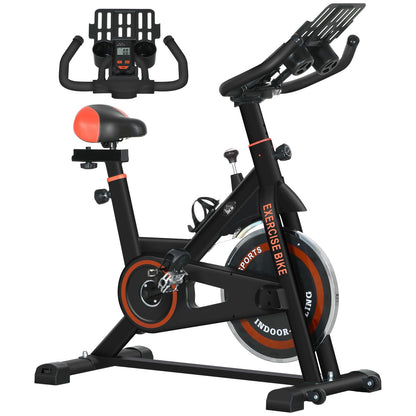 8Kg Flywheel Exercise Bike Adjustable Fitness Cycle Trainer, Black