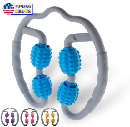 Quad Handheld Massager 360° Deep Tissue Muscle Roller Cellulite & Fascia Relief