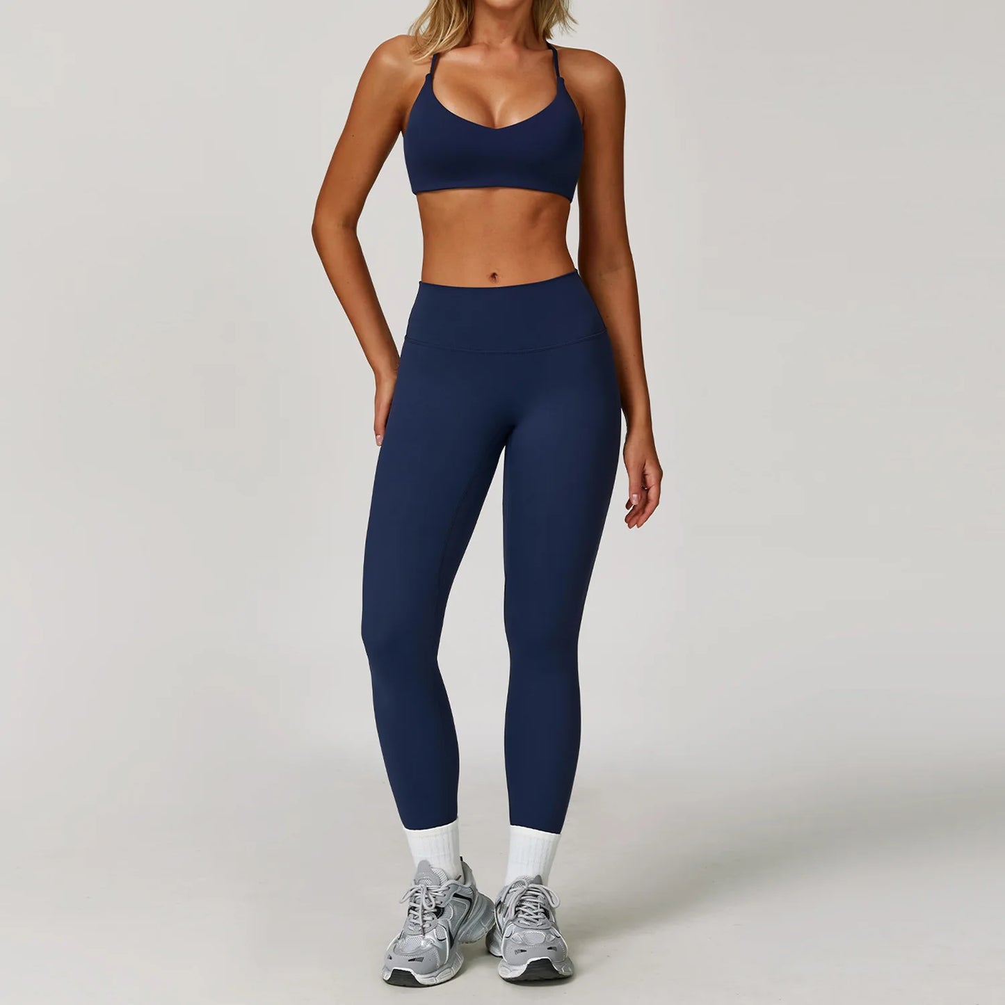 Women's 2/3 Piece Yoga Suit and Gym Set - Long Sleeve Sports Bra and Athletic Wear for Running and Workouts