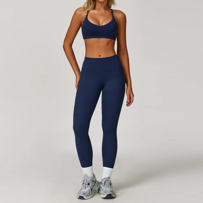 Women's 2/3 Piece Yoga Suit and Gym Set - Long Sleeve Sports Bra and Athletic Wear for Running and Workouts