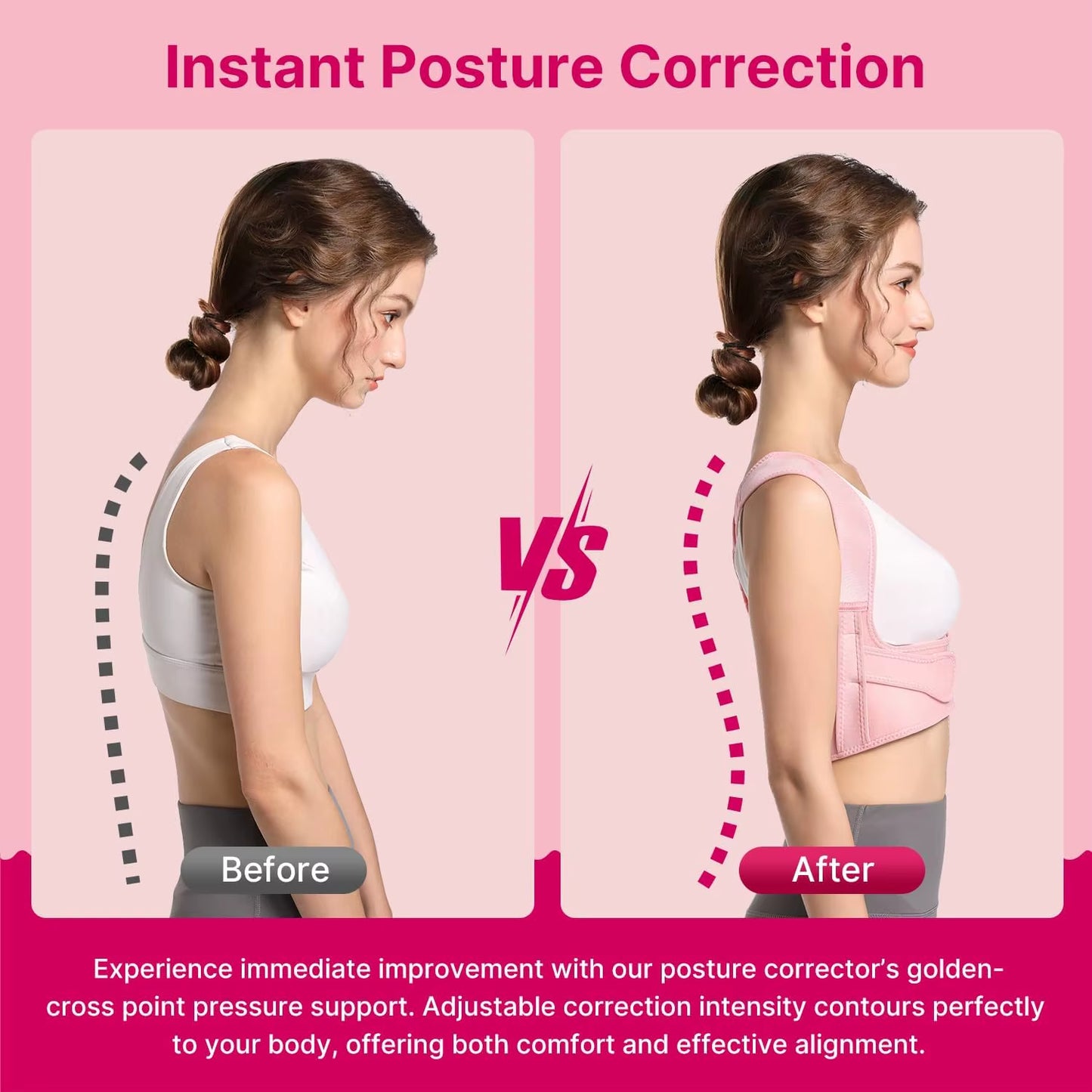 Adjustable Lightweight Upper Back Brace and Posture Corrector for Men and Women, Shoulder Straightener for Neck and Shoulder Support