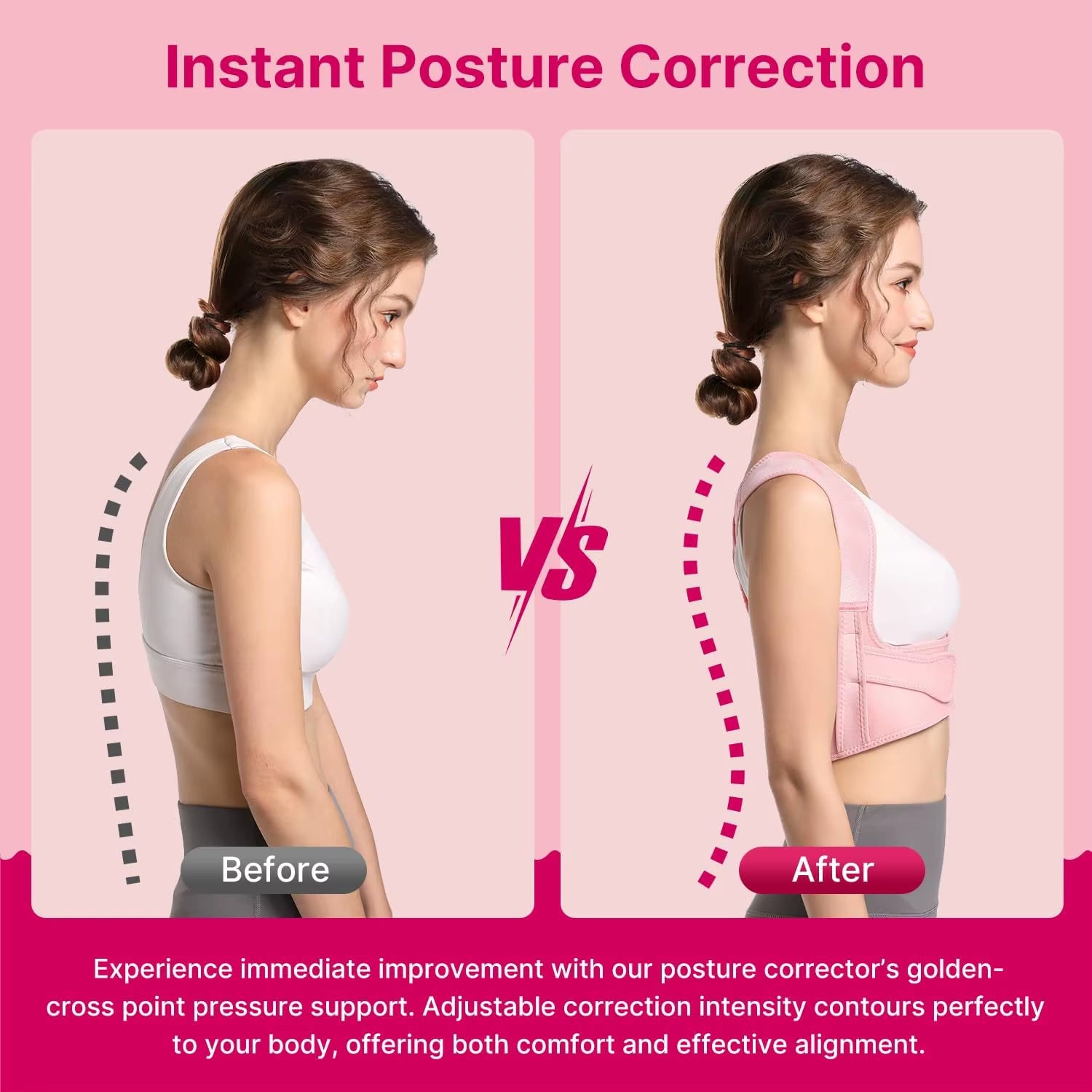 Adjustable Lightweight Upper Back Brace and Posture Corrector for Men and Women, Shoulder Straightener for Neck and Shoulder Support