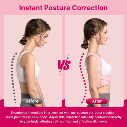 Adjustable Lightweight Upper Back Brace and Posture Corrector for Men and Women, Shoulder Straightener for Neck and Shoulder Support