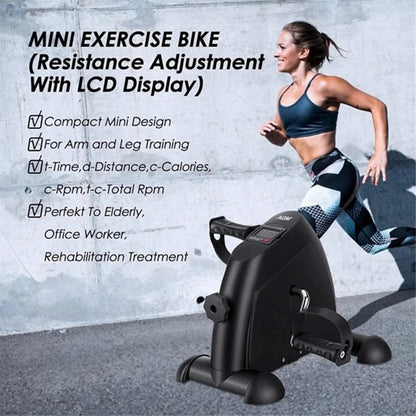 BAOKALER Desk Bike Pedal Exerciser, Mini Exercise Bike Stepper Indoor Exercise, Elder Bike Pedal Exerciser under Desk Fitness Equipment with LCD Screen Display