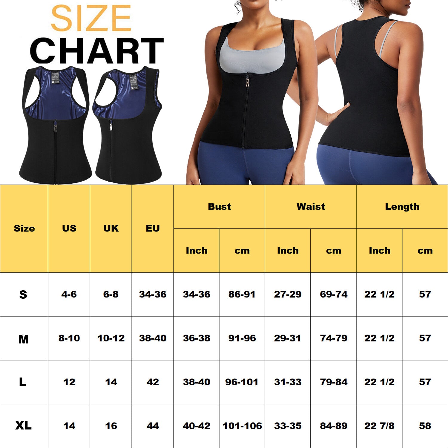 Women Sauna Sweat Suits Weight Loss Workout Vest Waist Trainer Shirt Shapewear