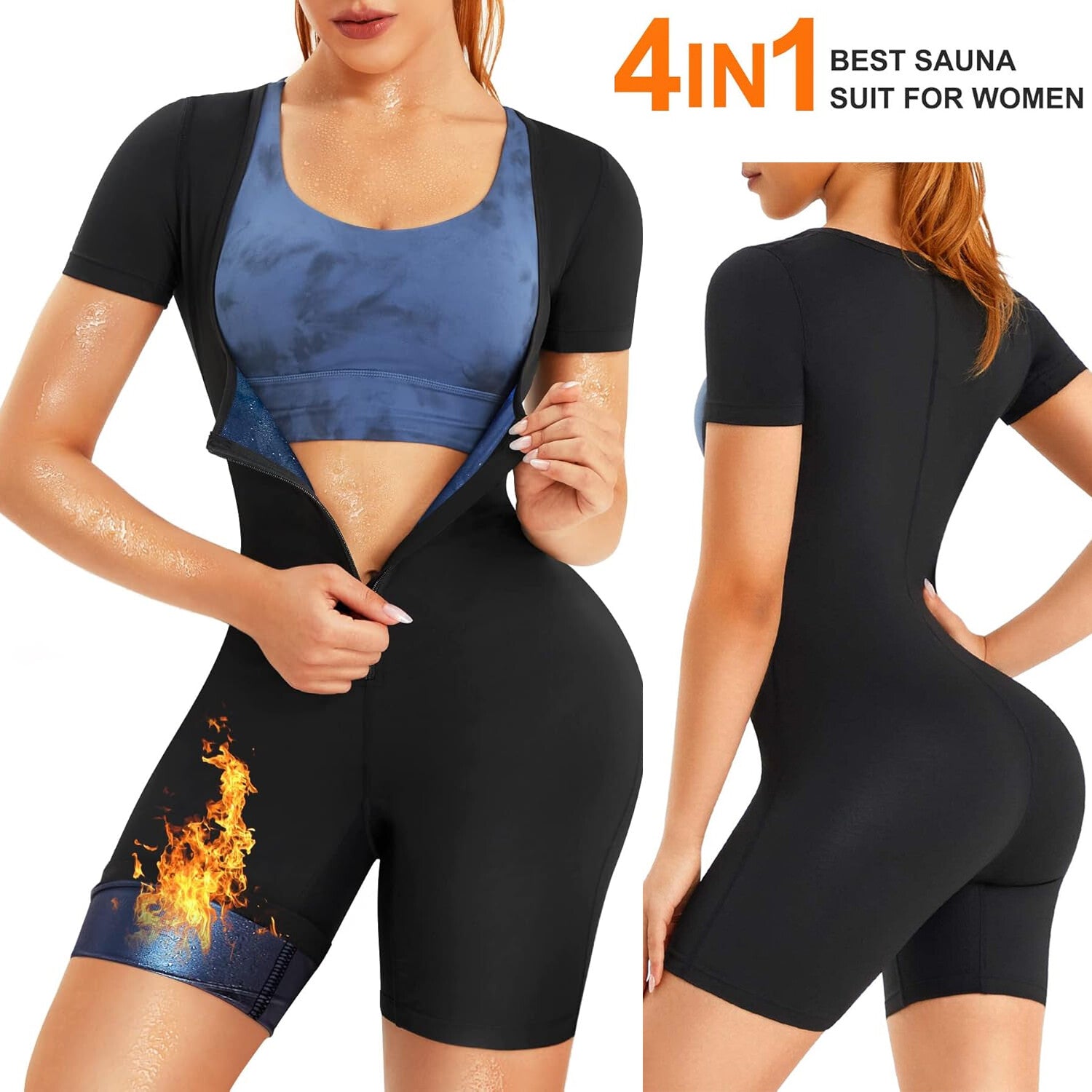 Women Sauna Sweat Suits Weight Loss Workout Vest Waist Trainer Shirt Shapewear