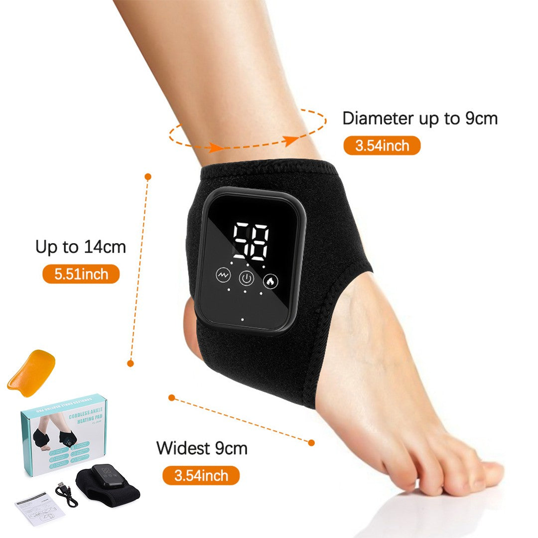 Cordless Electric Heating Foot Ankle Massager with Hot Compress & Heat Vibration