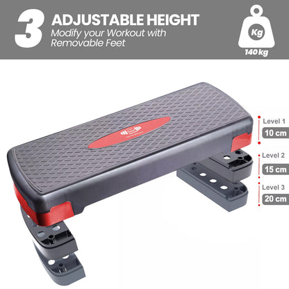 Aerobic Stepper Adjustable Height 2-3-5 Levels Exercise Stepper for Home Yoga