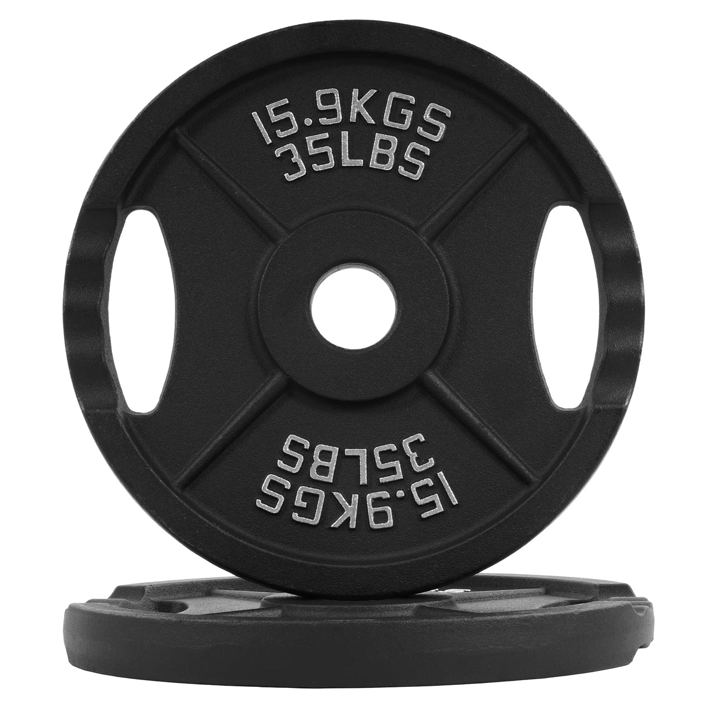Balancefrom Classic Cast Iron Weight Plates for Strength Training, 2-Inch, 35-Pound, Set