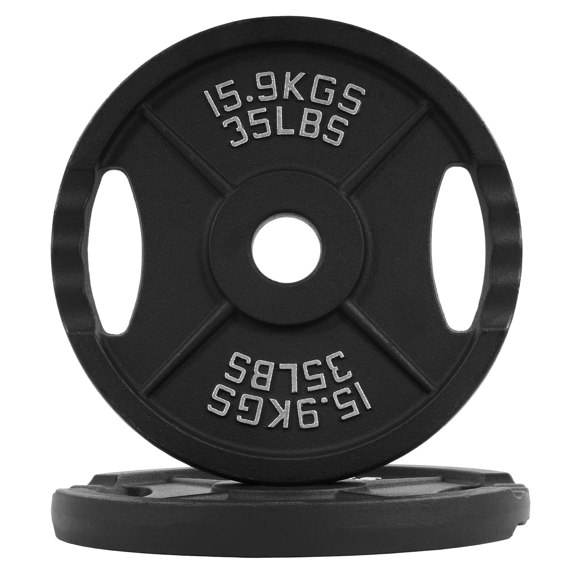 Balancefrom Classic Cast Iron Weight Plates for Strength Training, 2-Inch, 35-Pound, Set