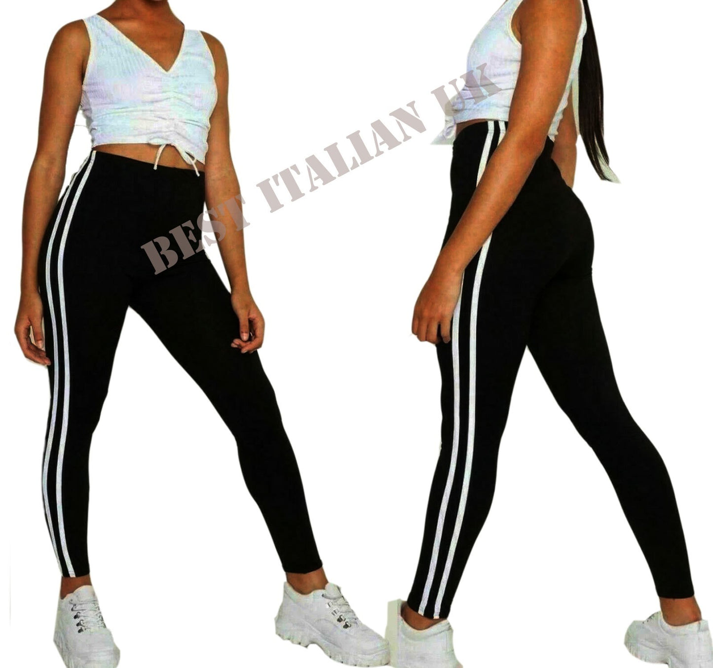 Women High Waist Gym Leggings Fitness Sports Running Ladies Yoga Pants UK