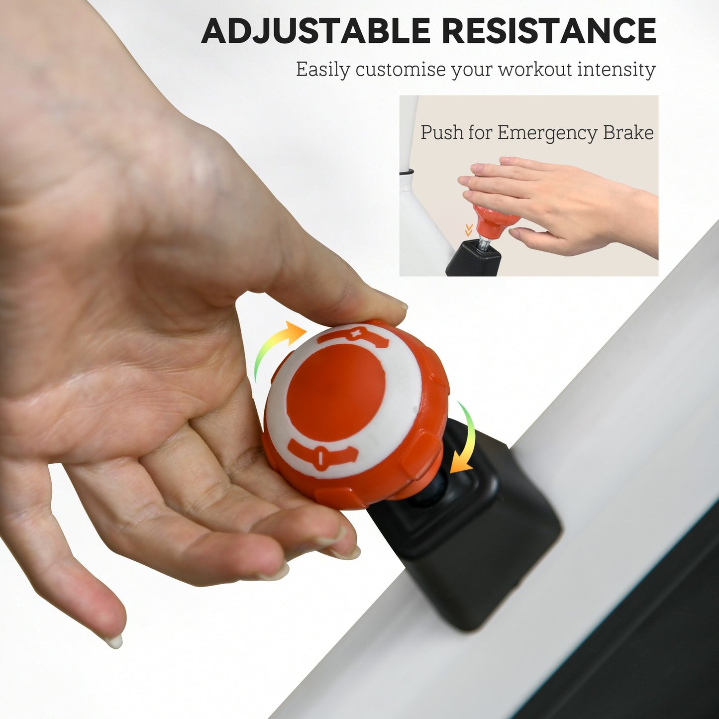 8Kg Flywheel Exercise Bike Adjustable Fitness Cycle Trainer, White