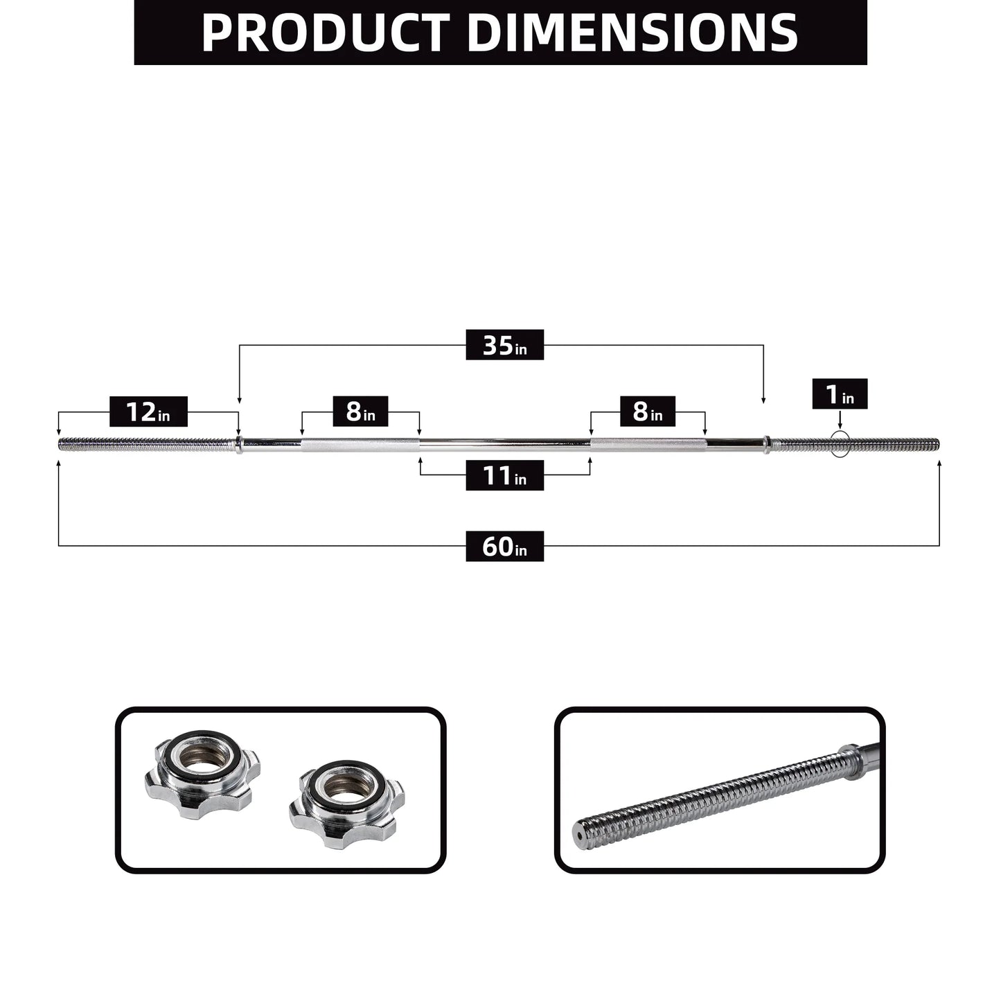 Balancefrom Cast Iron Standard Weight Including 5FT Sectional Standard Barbell with Star Locks, 85-Pound Set