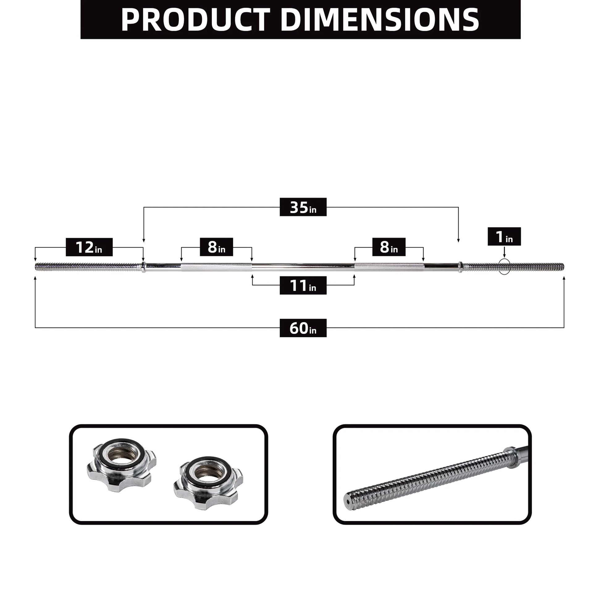 Balancefrom Cast Iron Standard Weight Including 5FT Sectional Standard Barbell with Star Locks, 85-Pound Set
