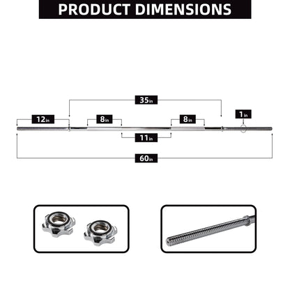 Balancefrom Cast Iron Standard Weight Including 5FT Sectional Standard Barbell with Star Locks, 85-Pound Set